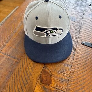 New Era 59FIFTY Seattle Seahawks Fitted Hat 6 7/8 NFL On/Field Cap Gray Navy
